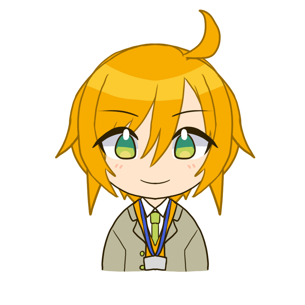 デフォルメ笑顔男キャラクター